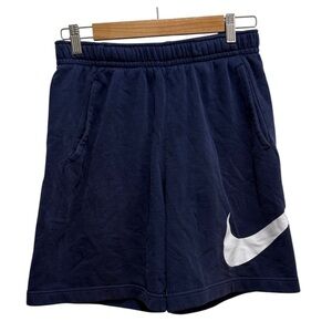 Nike Shorts Men Small Blue Club Sportswear Graphic Swoosh Drawstring Elastic